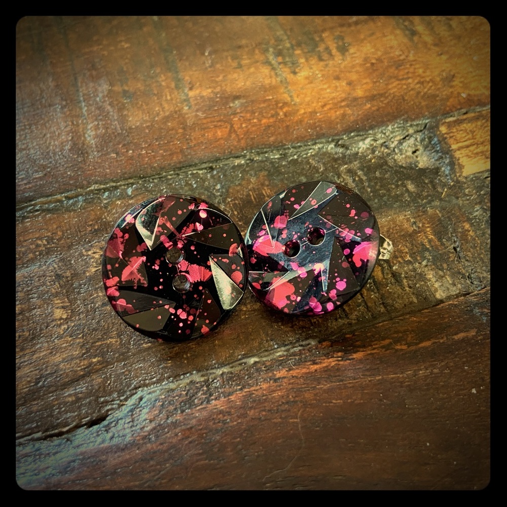 Handmade button earrings